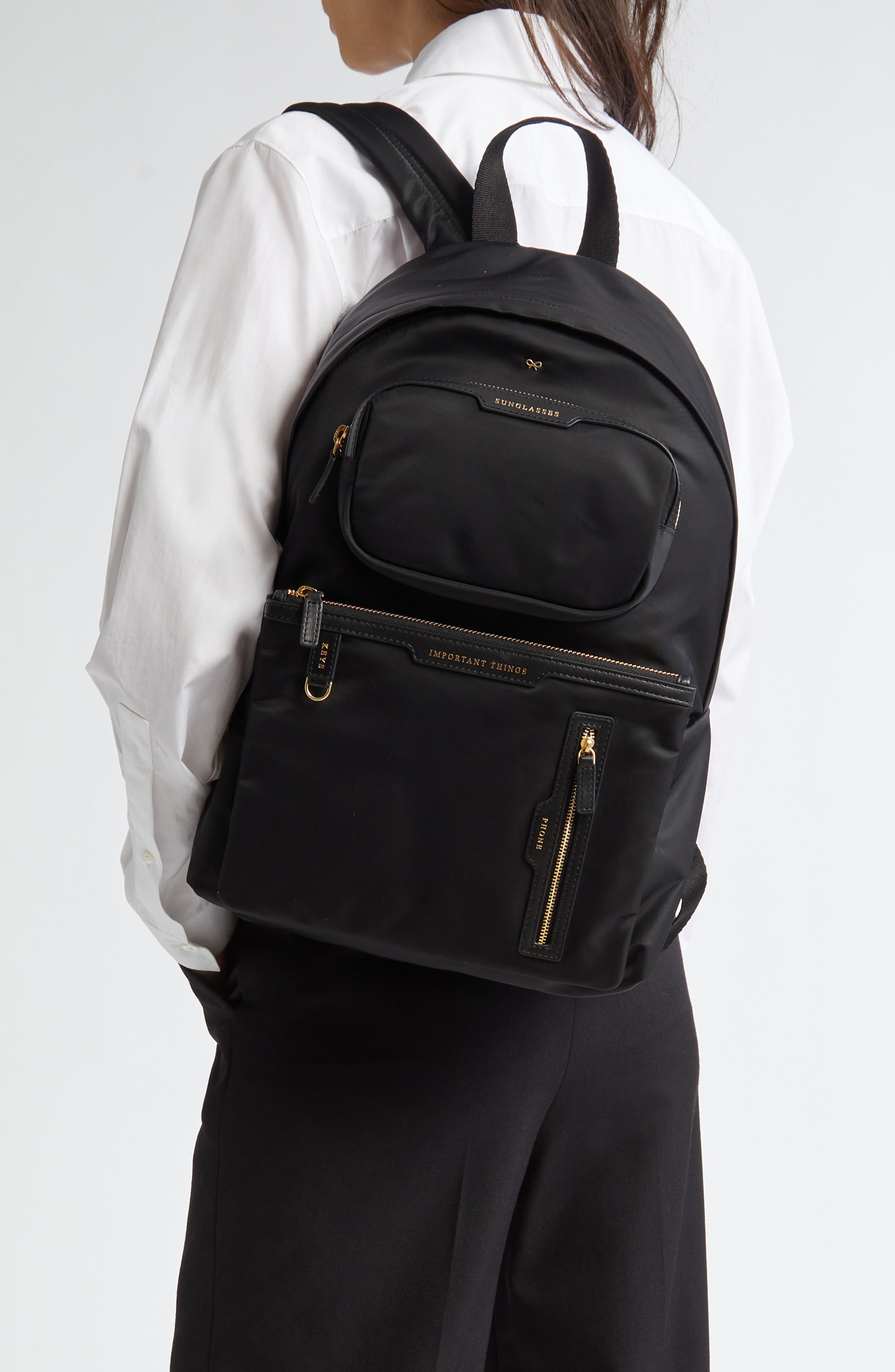 Anya Hindmarch Labelled Collection Multipocket Nylon Backpack, Alternate, color, 