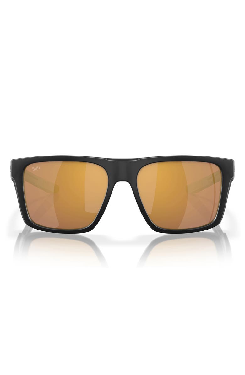 Costa Del Mar 57mm Polarized Square Sunglasses, Main, color, Matte Black