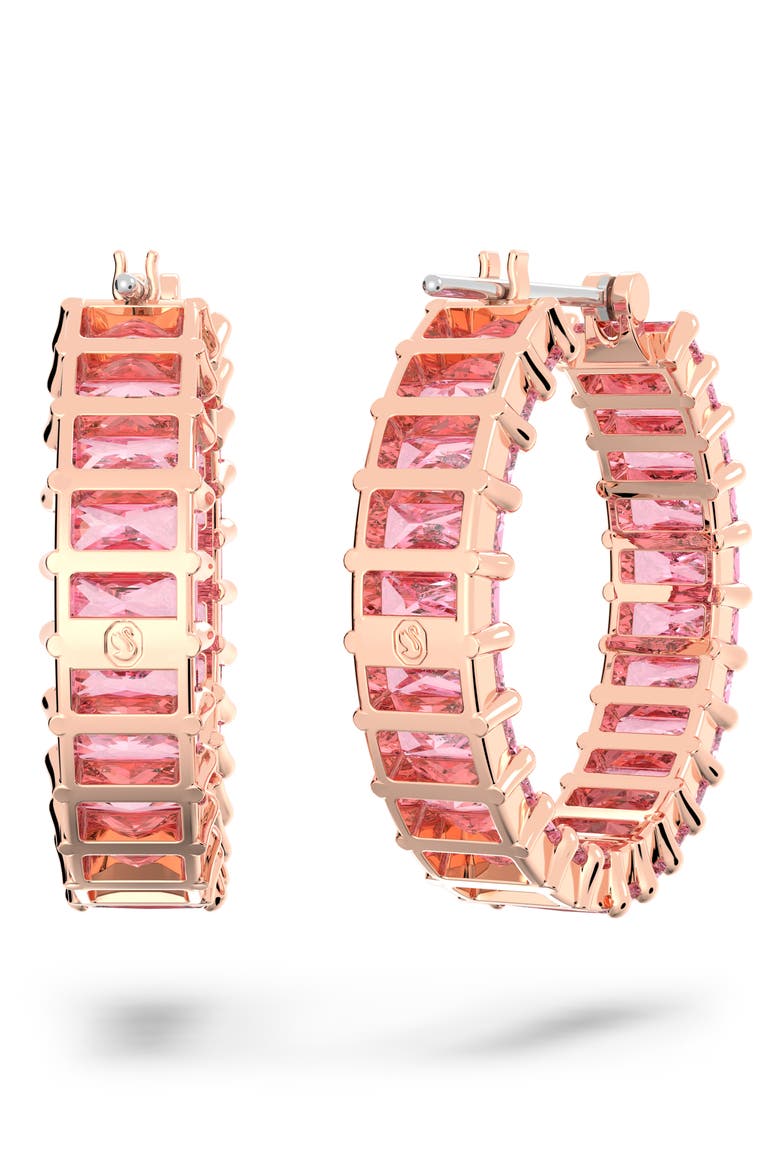 Matrix Hoop Earrings, Alternate, color, PINK