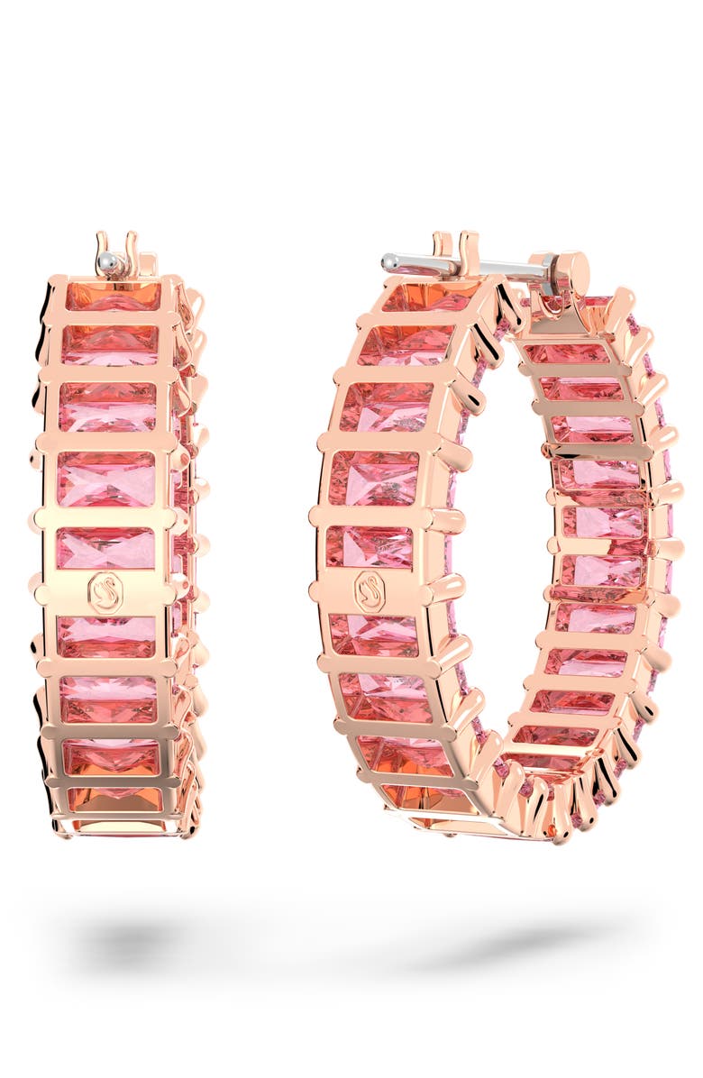 Swarovski Matrix Hoop Earrings, Alternate, color, Pink