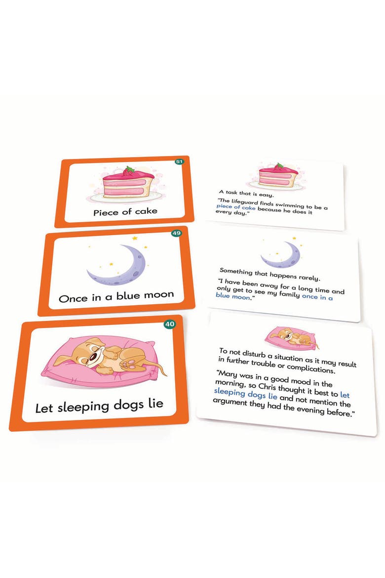 100 Common Idioms Educational Activity Cards, Alternate, color, Multicolored