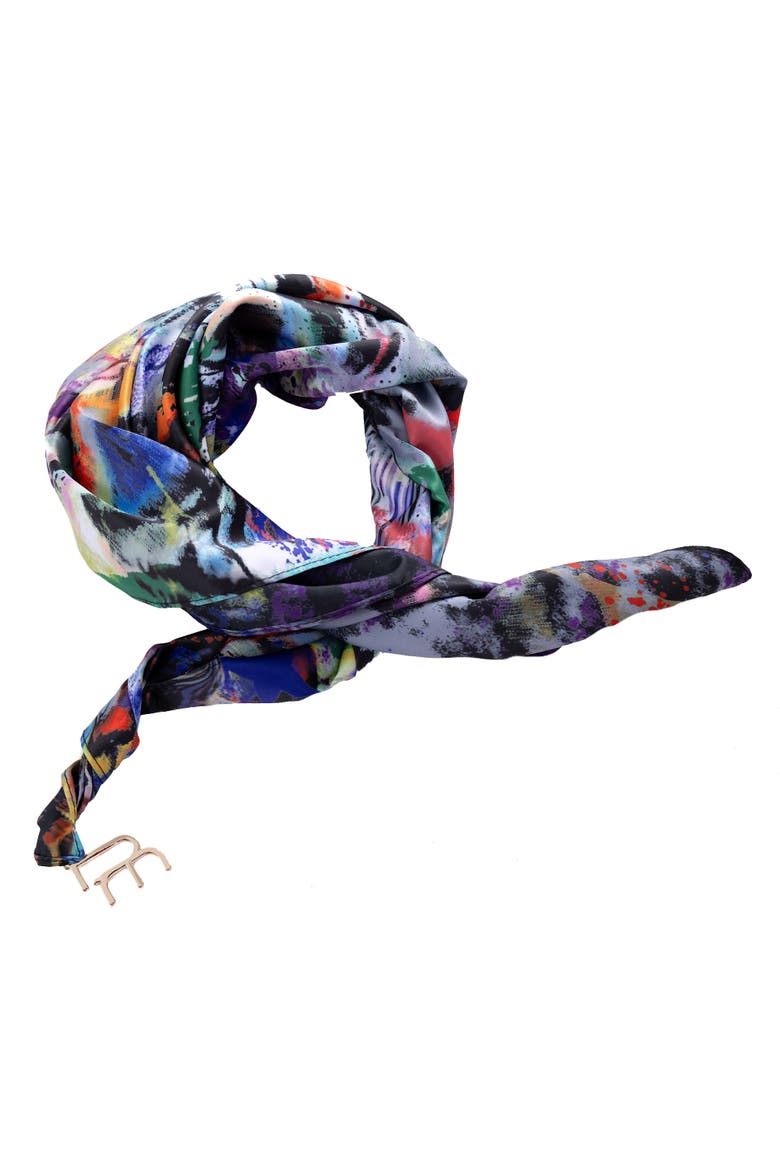 Frenzy Print Versa Scarf with logo hardware, Alternate, color, Multi