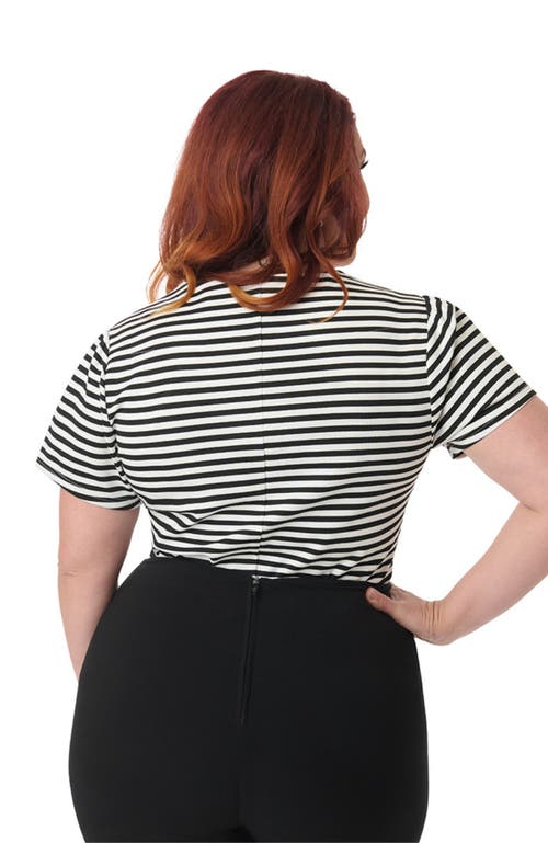 Unique Vintage Plus Size Pentagon Collar Knit Top In Multi