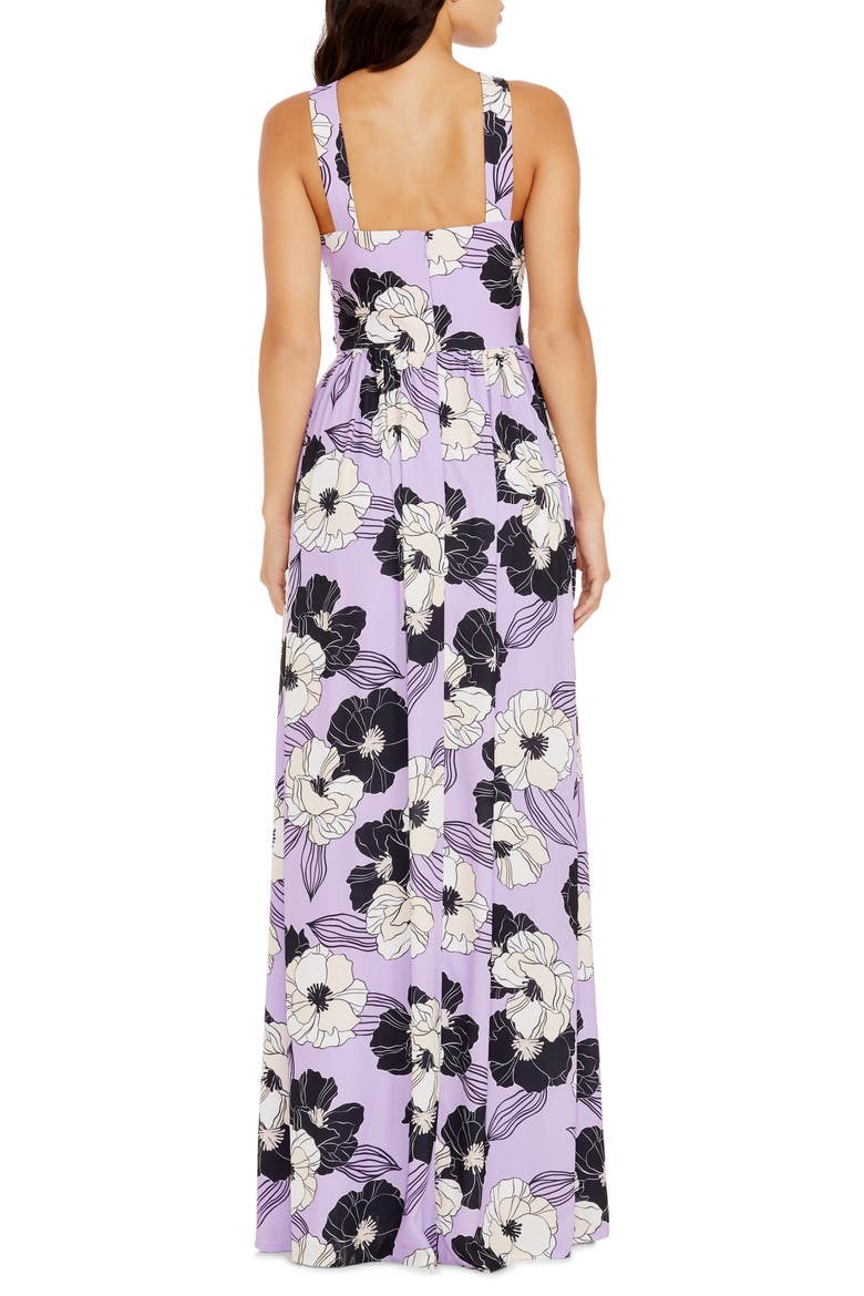 Rose Print Cutout Maxi Dress, Alternate, color, WISTERIA MULTI