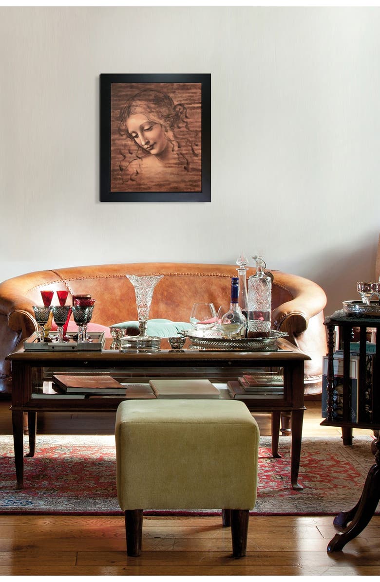 OVERSTOCK ART Female Head (La Scapigliata) Framed Oil Reproduction of Original Painting by Leonardo Da Vinci - 24.75"x28.75", Main, color,