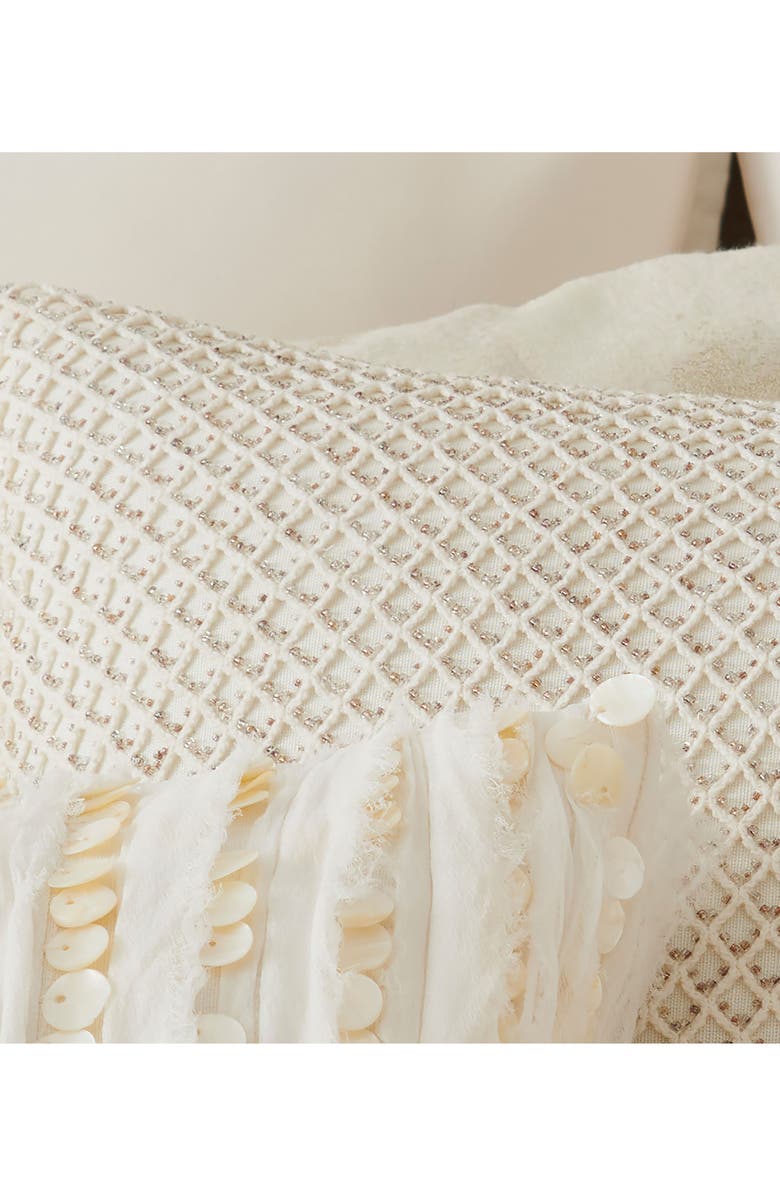 DONNA KARAN Beaded Netting Cotton & Linen Accent Pillow, Alternate, color, 