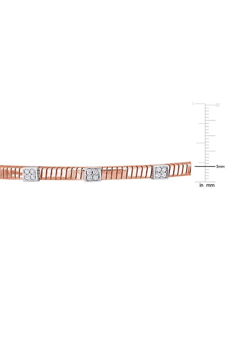 3/8 CTW Cubic Zirconia Station Bangle Bracelet, Alternate, color, Rose-Plated