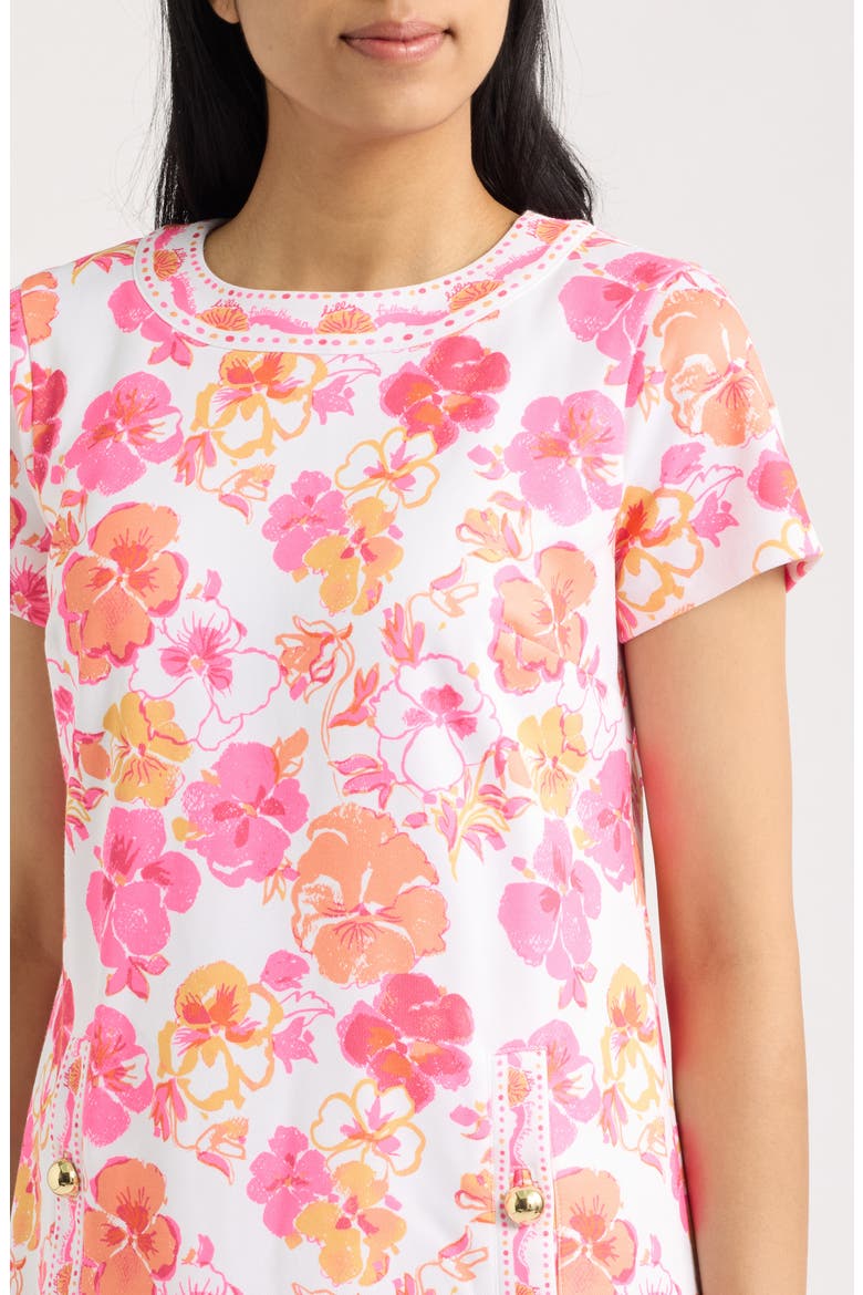 Linnea Floral Print Sheath Dress, Alternate, color, RESORT WHITE PANSY FANSY