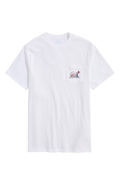 Golfer Whale Pocket Graphic T-Shirt