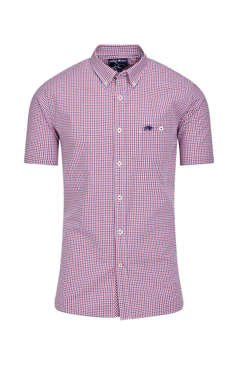 Raging Bull Short Sleeve Graph Check Poplin Shirt, Alternate, color, Red