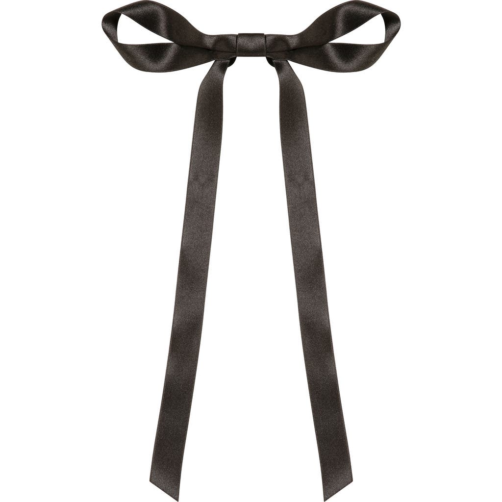 Jennifer Behr Gretta Silk Bow Barrette In Black