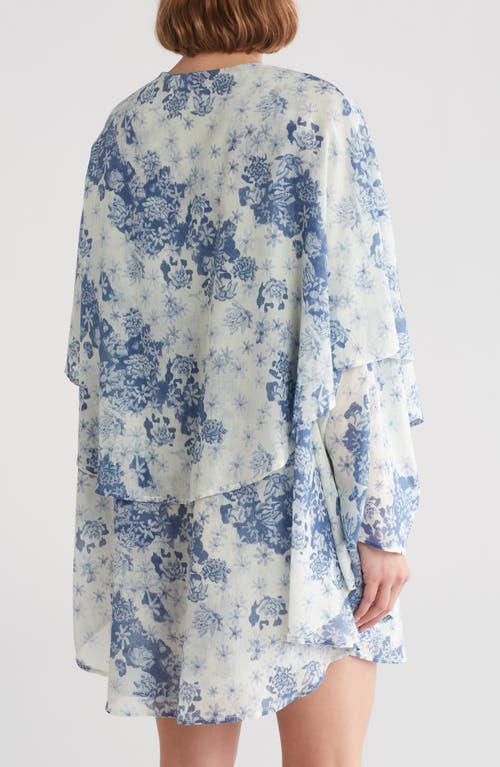 Shop Desmond & Dempsey Floataway Floral Oversize Cotton Nightgown In Flowers Of Time 50s Blue