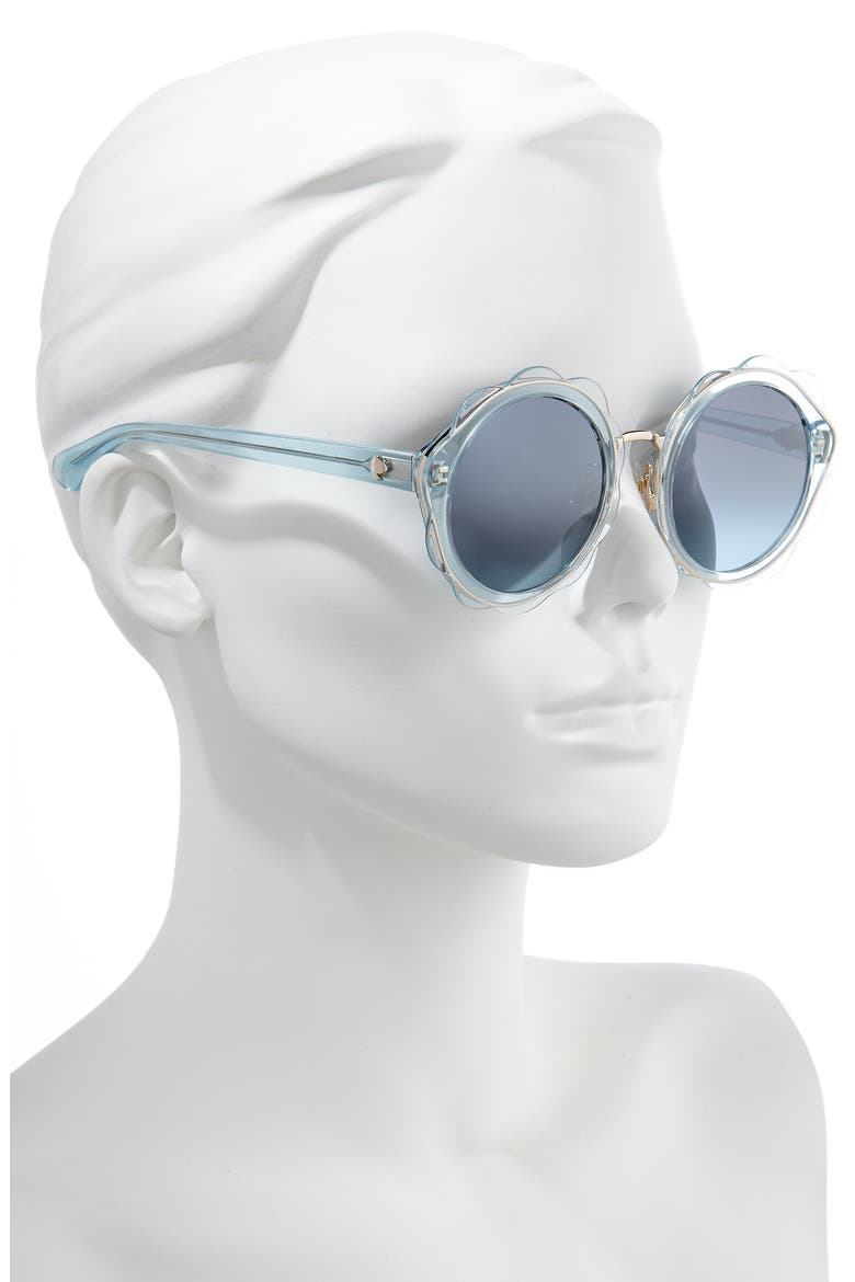 new york karries 52mm round sunglasses, Alternate, color, BLUE