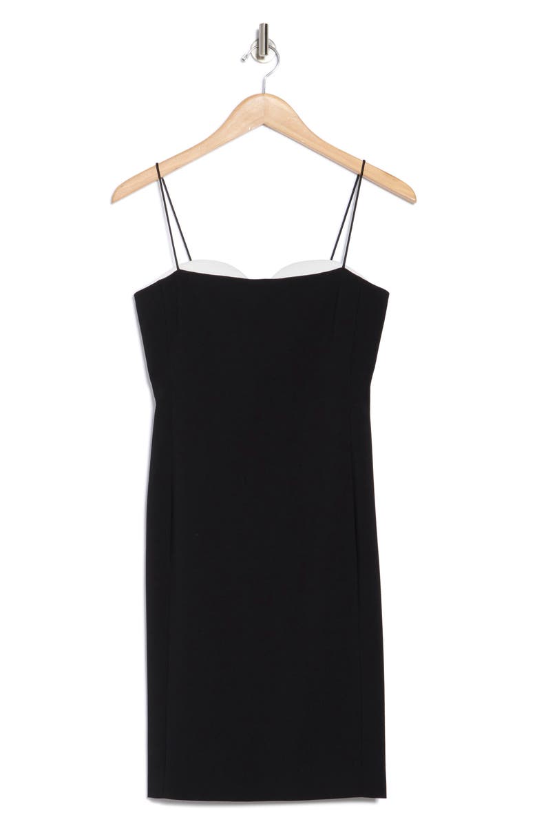 Alice + Olivia Ada Peekaboo Bustier Dress, Alternate, color, Black/ Off White