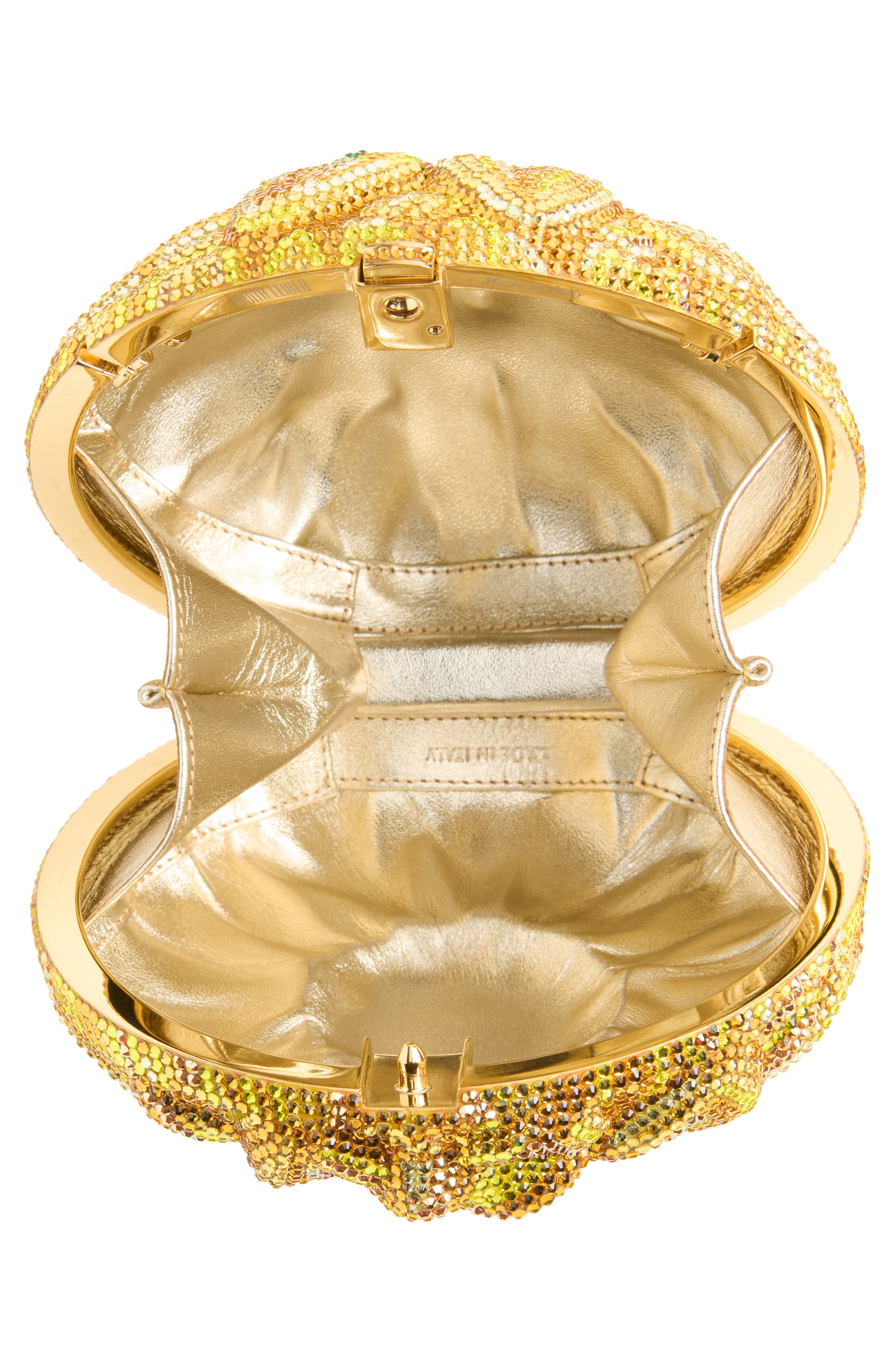 JUDITH LEIBER COUTURE Sunflower Soleil Crystal Minaudière, Alternate, color, Champagne Topaz Multi