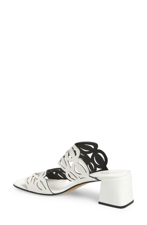 2 Twin Hearts Laser Cutout Slide Sandal In Bone