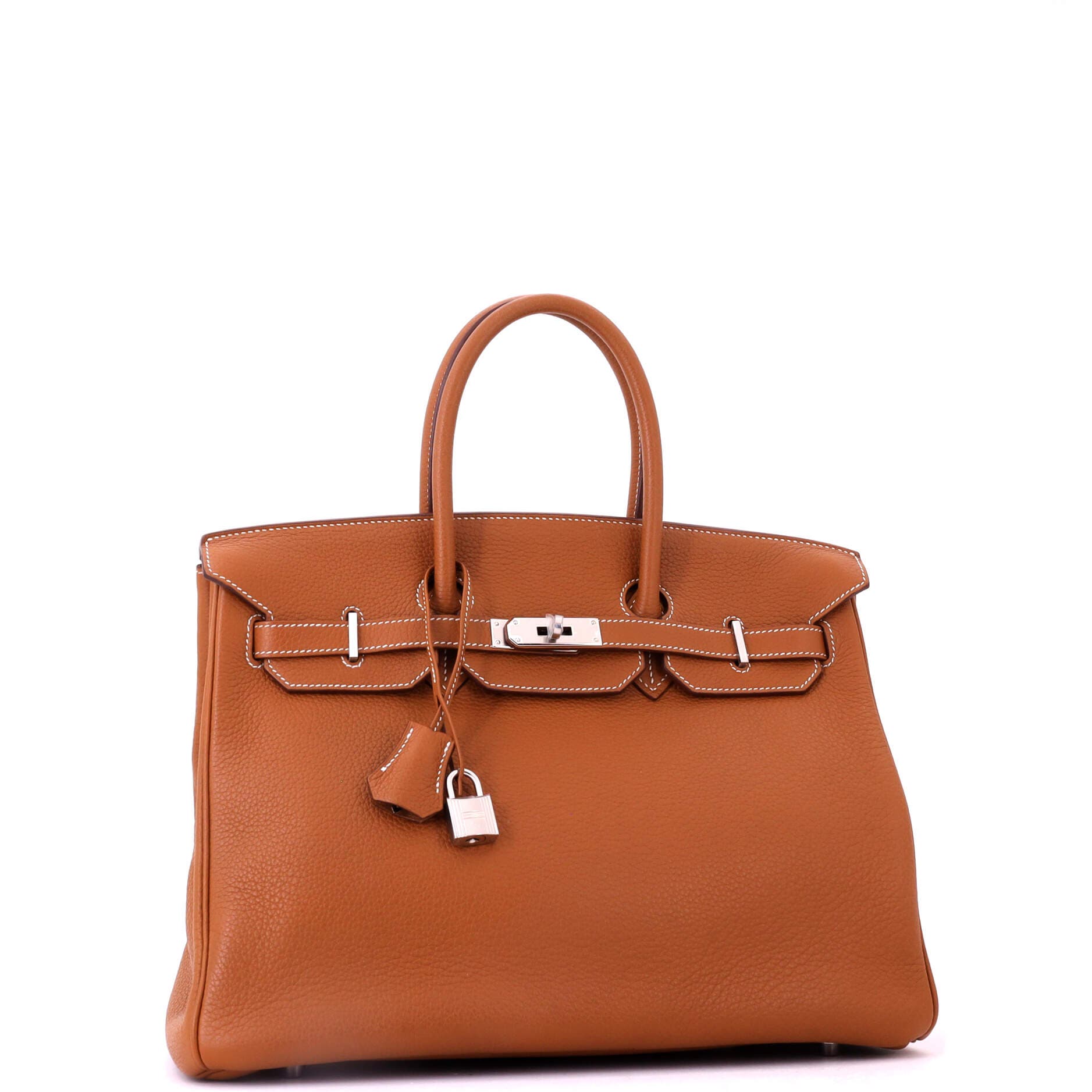 Pre-Owned Hermes Birkin Handbag Brown Togo with Palladium Hardware 35, Alternate, color, Gold