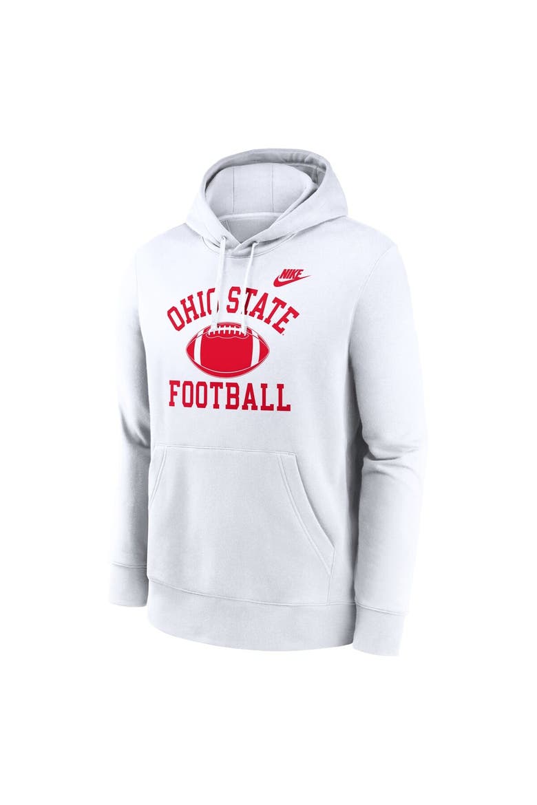 Men's Nike White Ohio State Buckeyes Legacy Football Icon Club Fleece Pullover Hoodie, Alternate, color, White