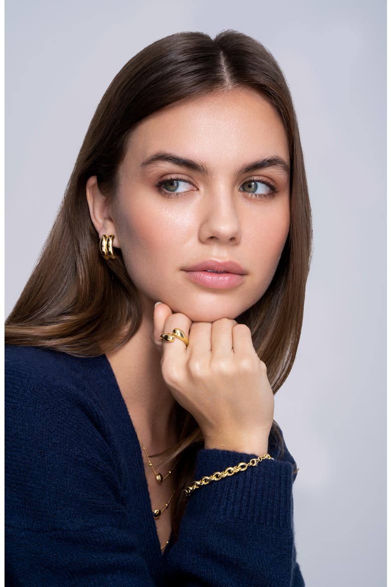 14K Gold Puffy Bypass Ring (Nordstrom Exclusive), Alternate, color, 14K YELLOW GOLD