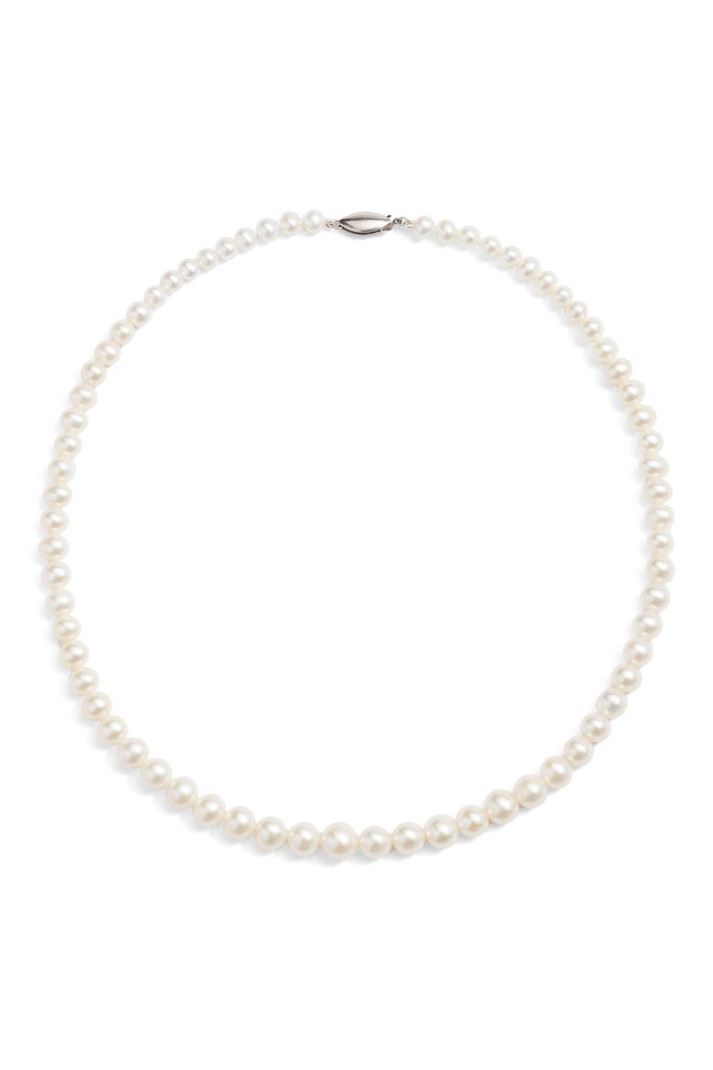 Freshwater Pearl Necklace, Main, color, 14K WHITE GOLD/ PEARL