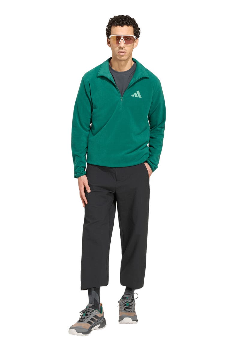 Essentials Quarter Zip Polar Fleece Pullover, Alternate, color, COLLEGIATE GREEN