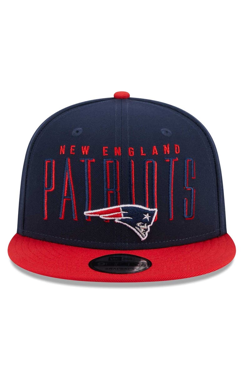 New Era Men's New Era  Navy/Red New England Patriots Headline 9FIFTY Snapback Hat, Alternate, color, 
