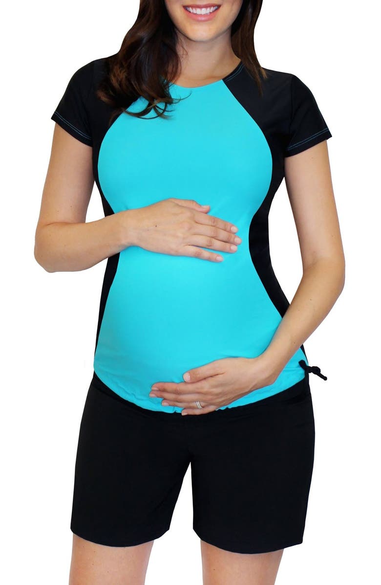 Mermaid Maternity Foldover Maternity Board Shorts, Alternate, color, 