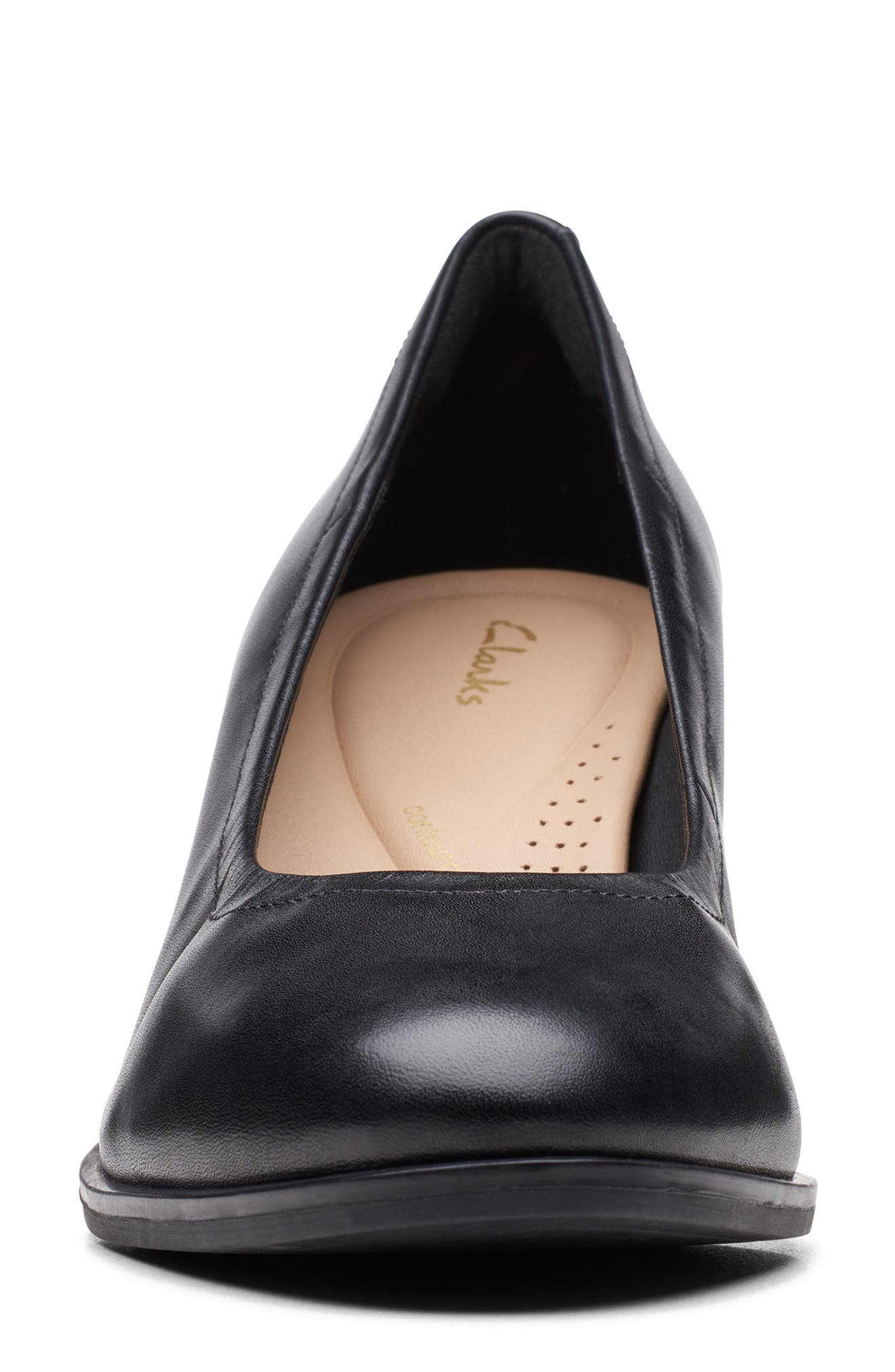 Clarks<sup>®</sup> Freva55 Court Pump, Alternate, color, Black Leat
