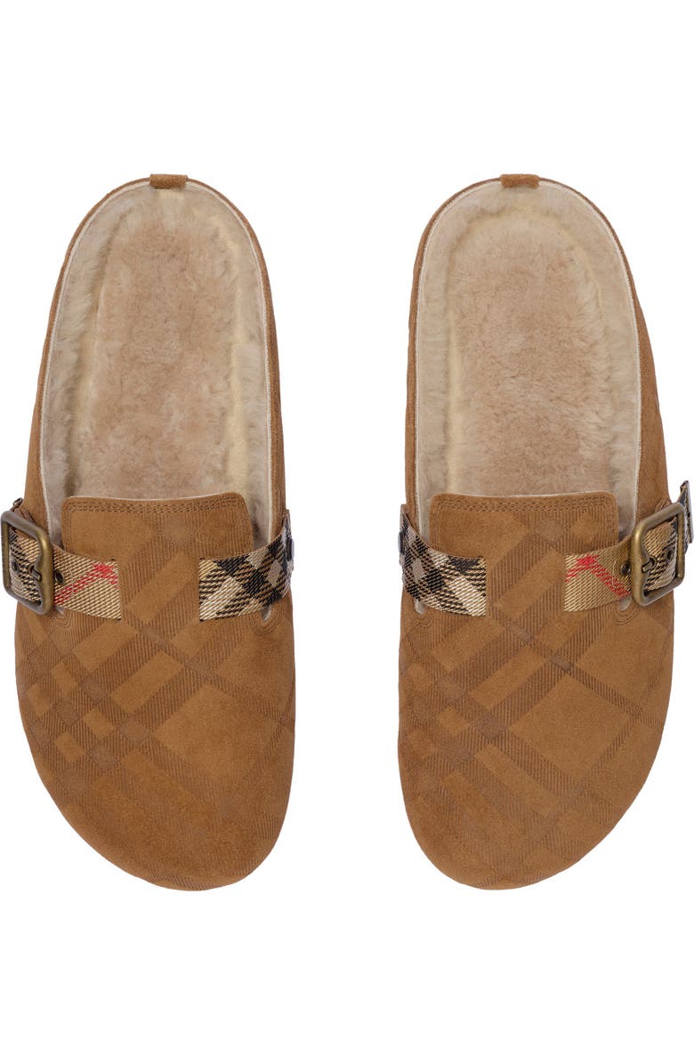 Burberry Urchin Genuine Shearling Mule, Alternate, color, Jute