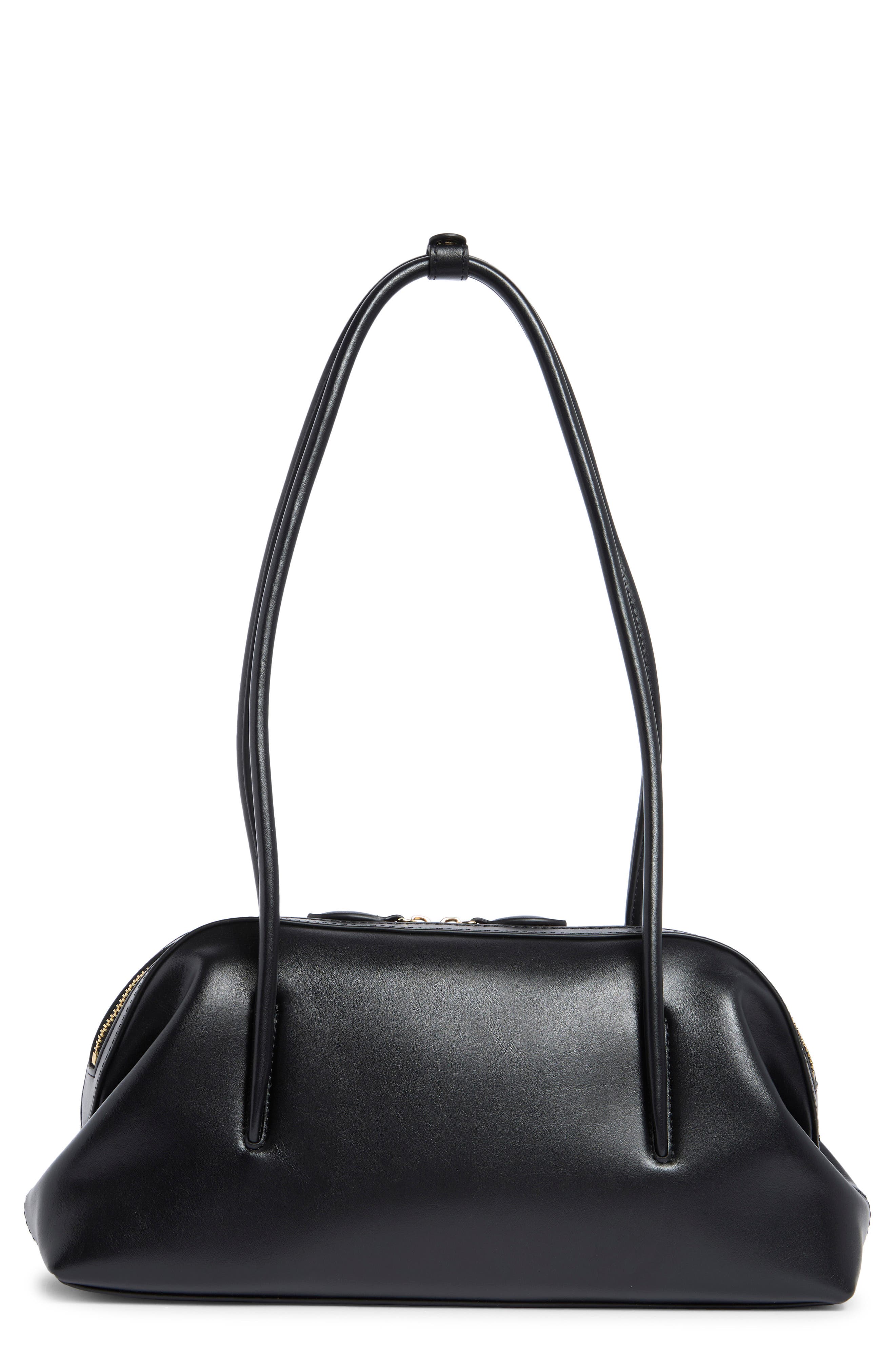 Aveline Faux Leather Shoulder Bag, Main, color, BLACK