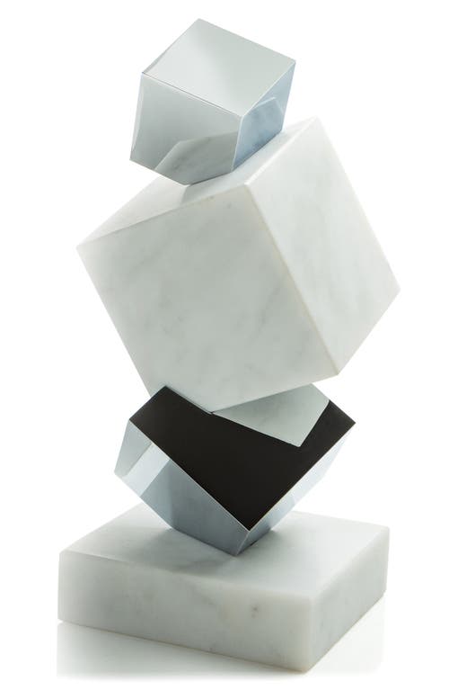 Anna New York Torre Objet D'art In White Silver