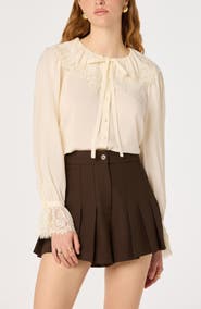 ASTR the Label Emberly Lace Trim Top
