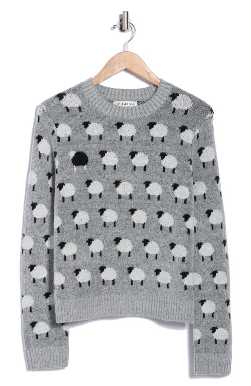 Vigoss Sheep Crewneck Sweater In Gray
