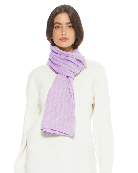 Pure Cashmere Plush-Ribbed Scarf