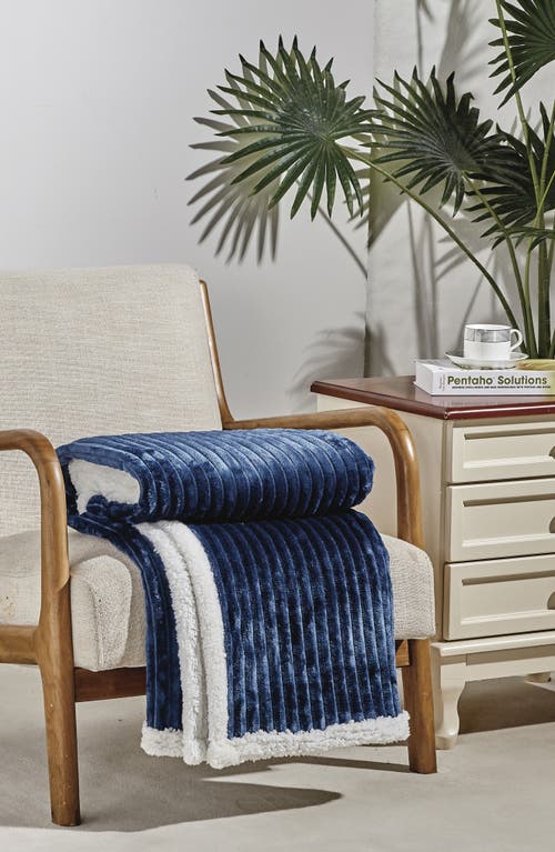 Luxury Home Corduroy Reversible Faux Shearling Throw Blanket
