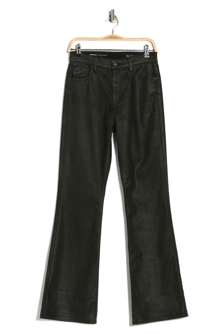 Alexxis Coated High Waist Bootcut Jeans, Alternate, color, SUPER BLACK