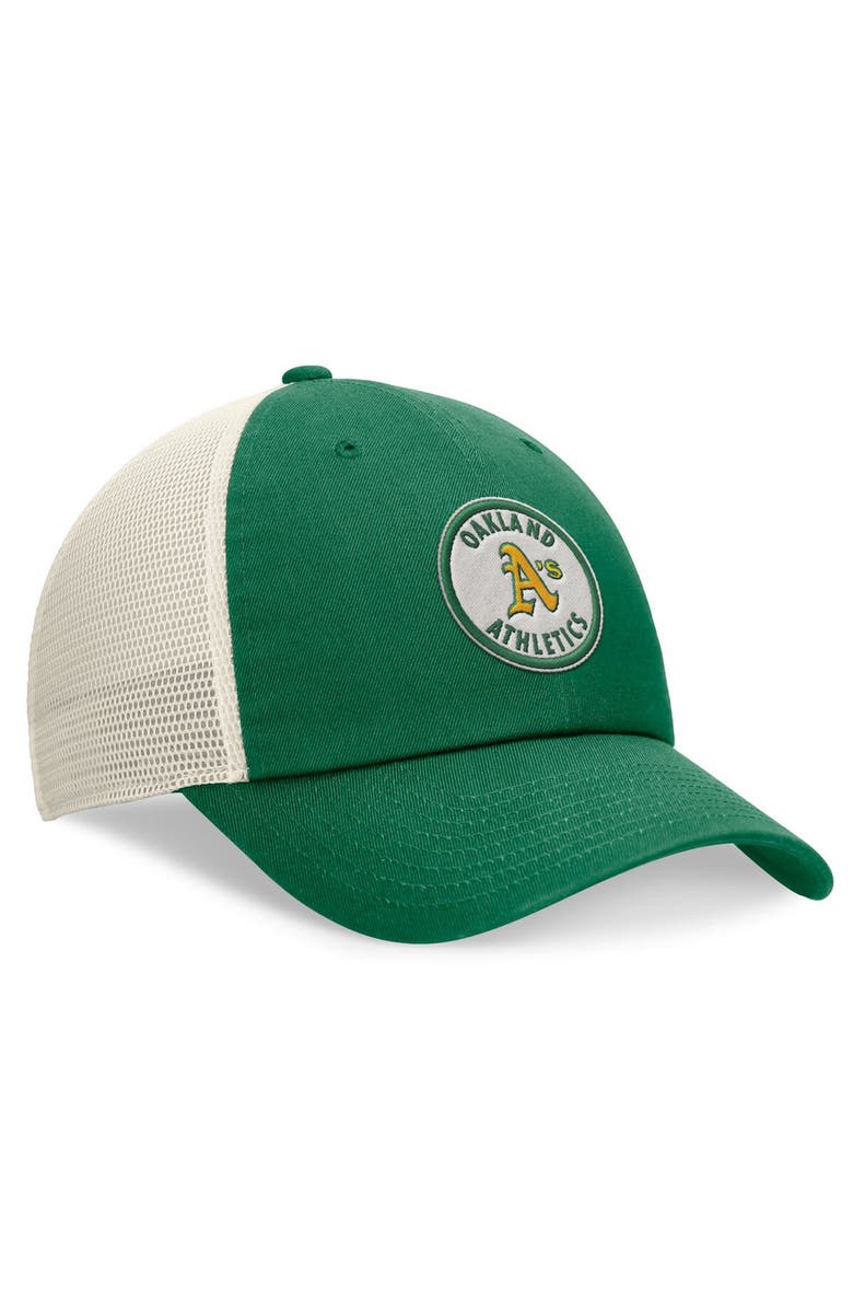 Nike Men's Nike Green Oakland Athletics Cooperstown Collection Rewind Club Trucker Adjustable Hat, Alternate, color, 