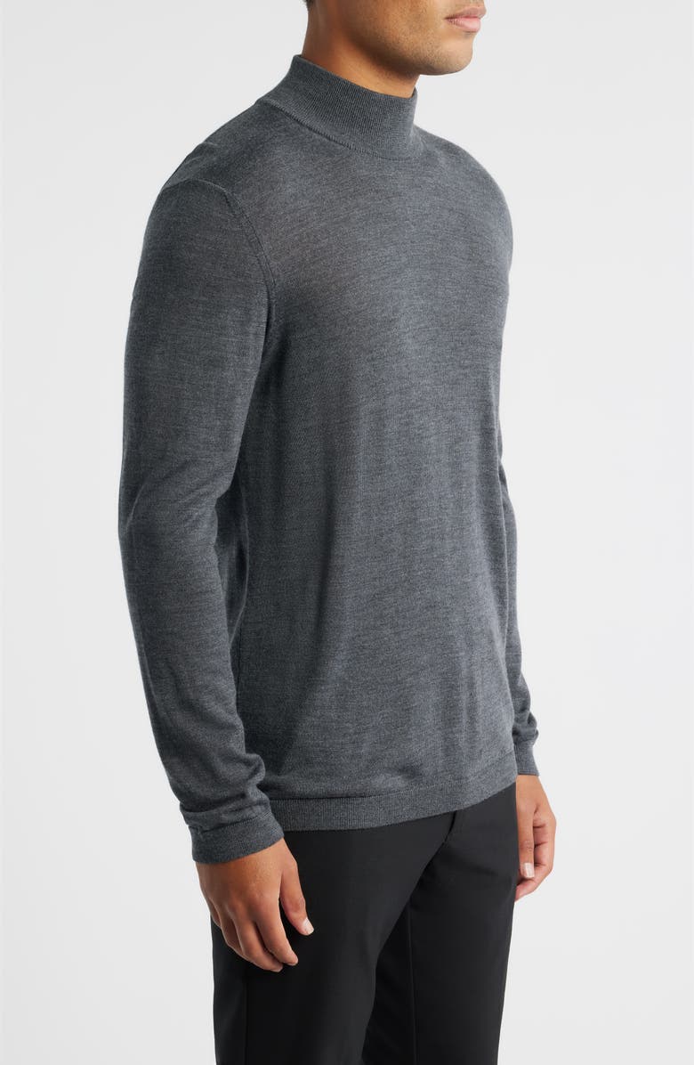 Jack Victor Mock Neck Wool & Silk Sweater, Alternate, color, Grey
