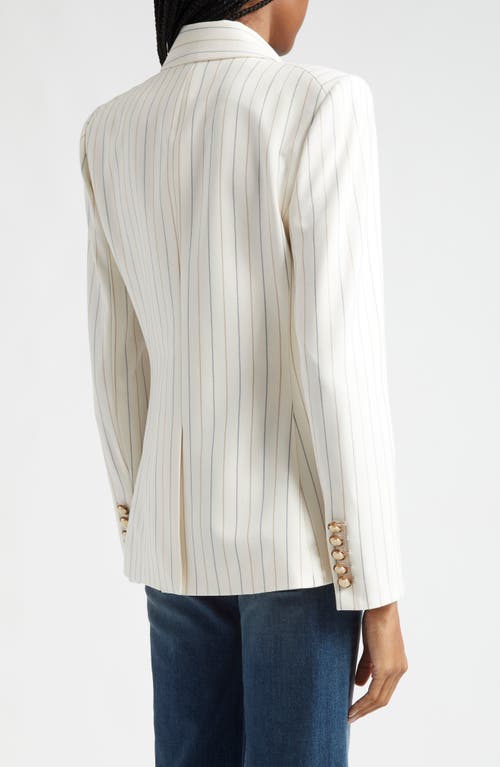 Veronica Beard Miller Stripe Wool Blend Dickey Jacket In Dove Multi