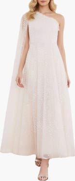 Needle & Thread Scatter Dot One-Shoulder Ankle Gown