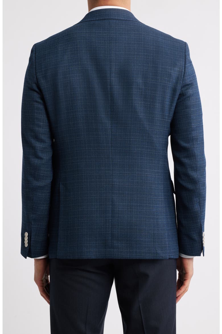 Hutson Slim Fit Slub Dark Blue Plaid Sport Coat, Alternate, color, DARK BLUE