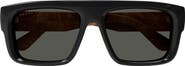 Gucci 55mm Rectangular Sunglasses