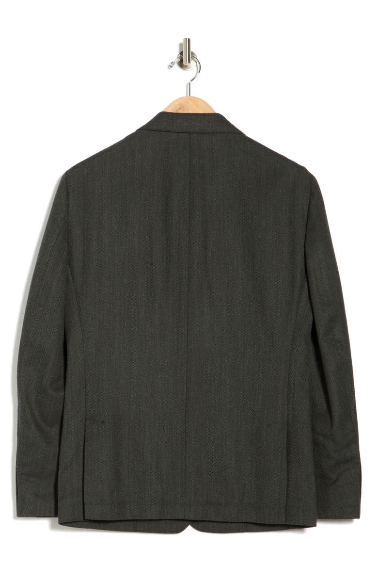 Calvin Klein Herringbone Notch Lapel Sport Coat, Alternate, color, Green