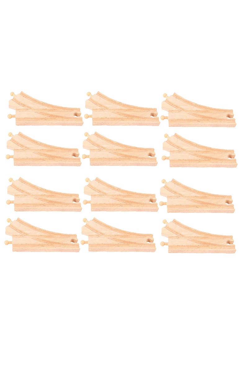 Bigjigs Rail Curved Points, Main, color, Brown
