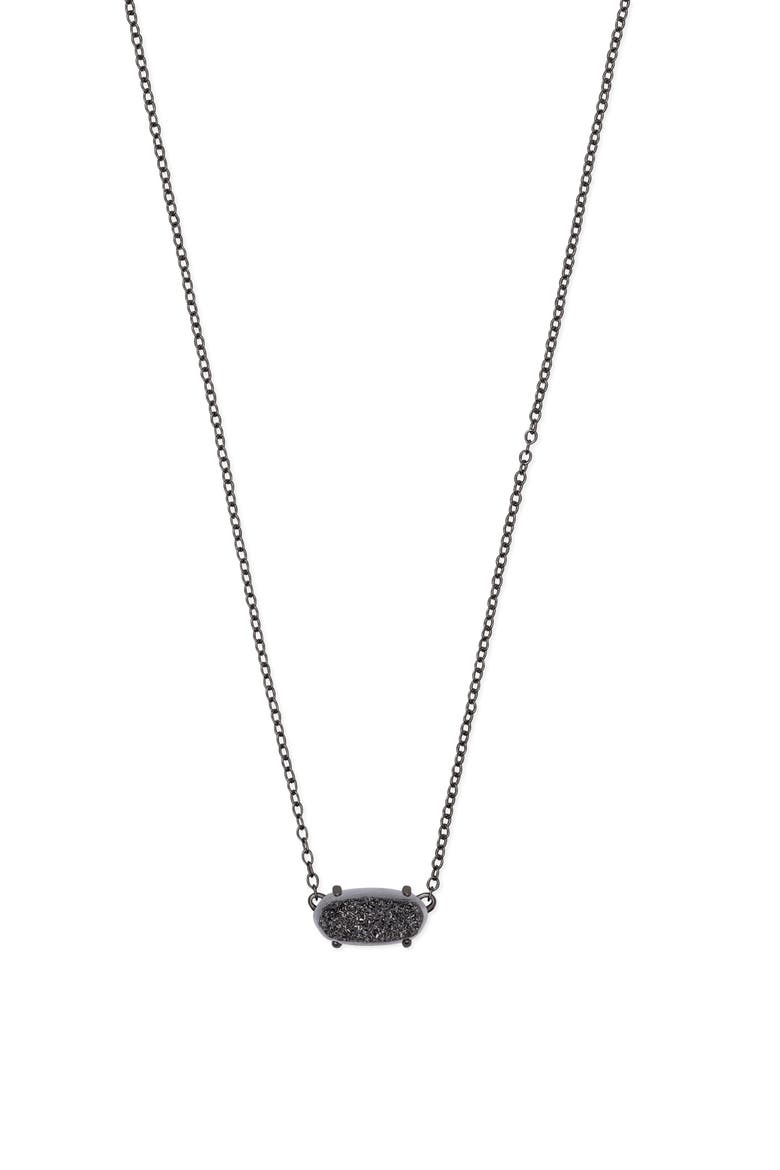 Ever Pendant Necklace, Main, color, GUNMETAL/ BLACK DRUSY