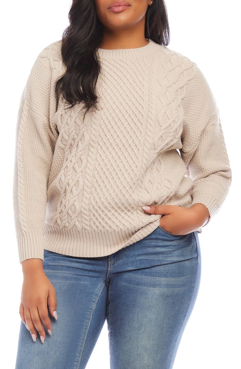 Karen Kane Cable Stitch Sweater, Main, color, 