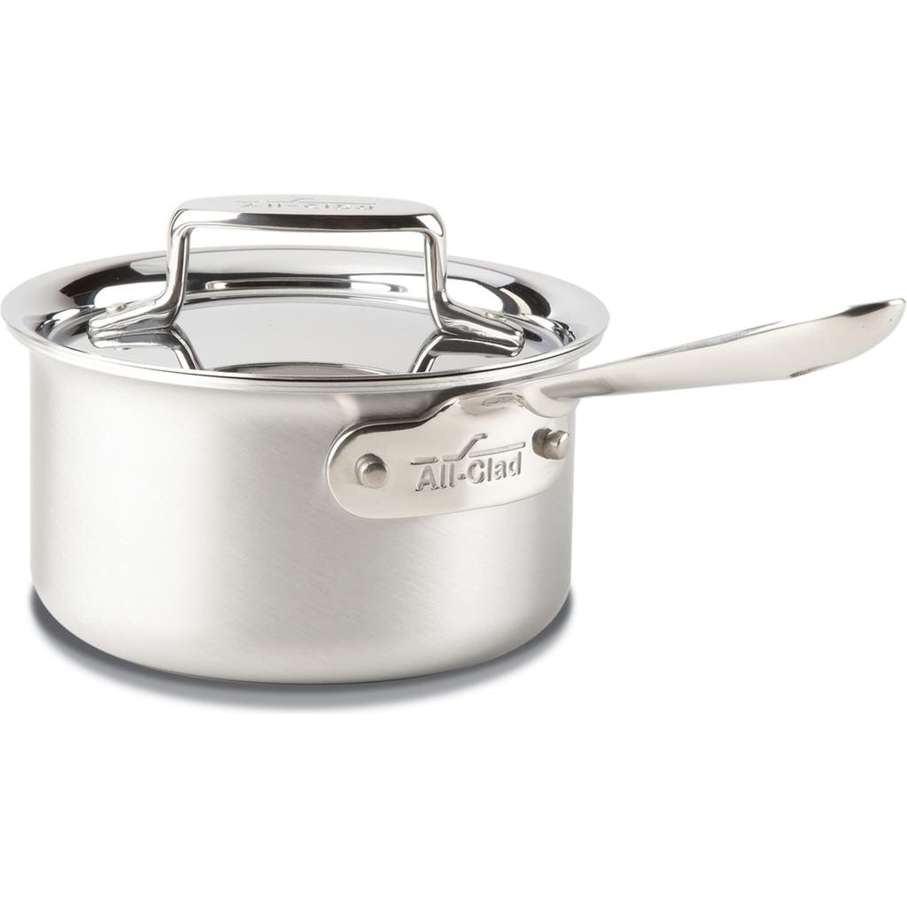 All-Clad D5 Stainless Brushed 5-Ply Bonded 1.5-Quart Sauce Pan with Lid in Silver