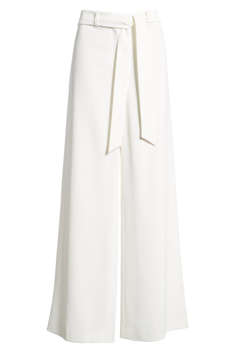 Tie Front Wide Leg Pants, Alternate, color, NEW IVORY