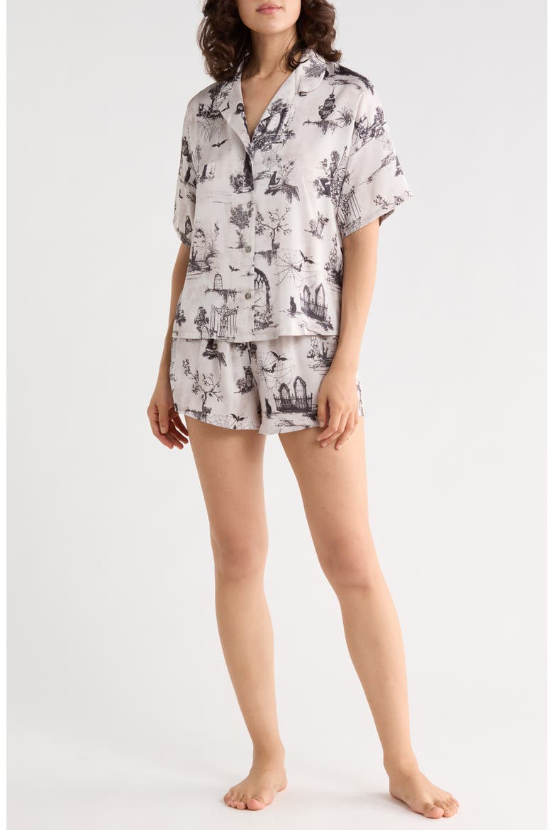 Ozzy Satin Short Pajamas, Main, color, CREAM