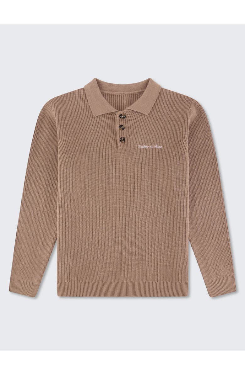 Walker & Hunt Lando Oversized Polo Collar Sweater, Alternate, color, Mocha